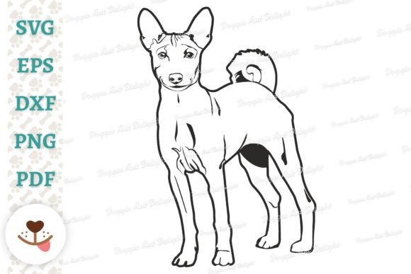 Basenji Dog Vector Cut File SVG PNG DXF