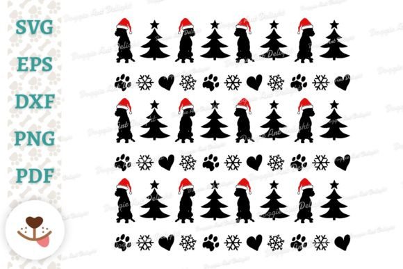 Boxer Dog Christmas Pattern Ornament SVG
