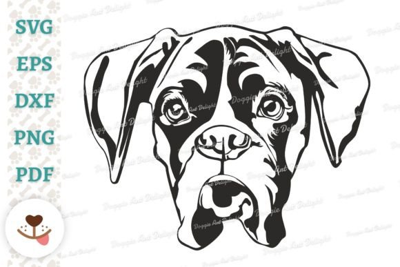 Boxer Puppy Boy Dog Vector Cut File Svg
