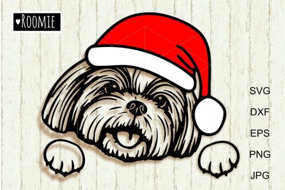 Christmas Shih Tzu Svg, New Year Dog