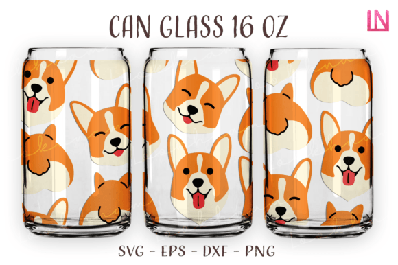 Corgi Can Glass Wrap SVG