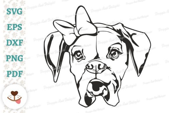 Cute Boxer Dog Girl with Bow