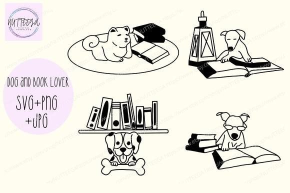Dog and Book Lover Reading Svg Png Files