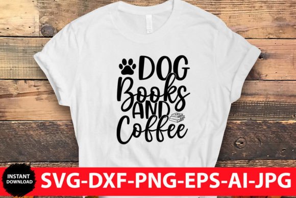 Dog Books and Coffee SVG