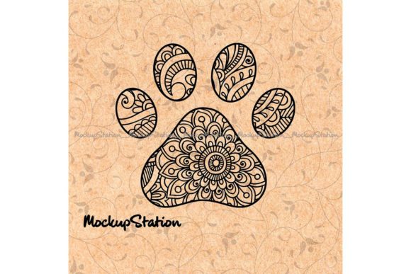 Dog Paw Floral Mandala SVG, Cat Paw SVG