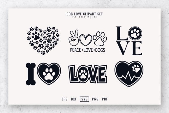 Dog Paw Prints Pet Love SVG Bundle