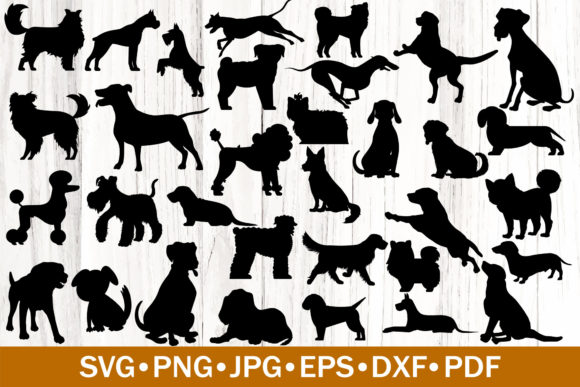 Dog Silhouettes Bundle Dogs SVG