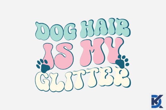 Retro Dog Hair Glitter SVG
